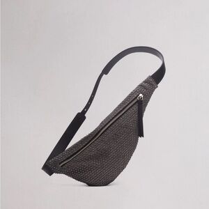 NWT rag and bone petra sling cross body bag grey  jewel dynamite crystal mesh